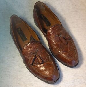 Stacy Adams Snake Loafers. Brown. Size 10